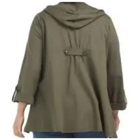 Christian Siriano New York Jacket Women's 2X Button Up Swing Cape Lagenlook Boho - Picture 2 of 9